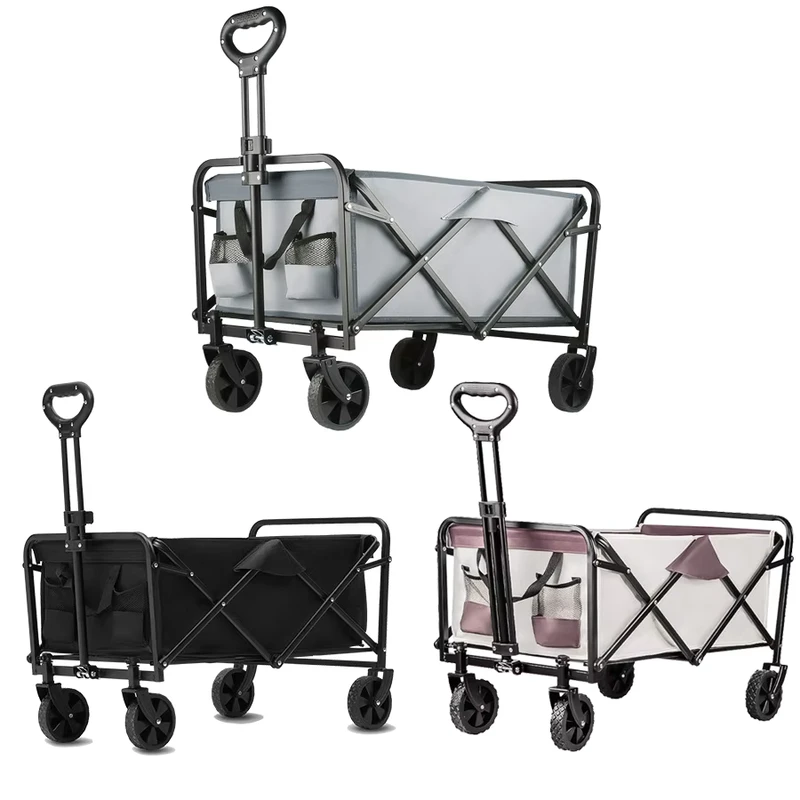 Foldable Wagon Cart Heavy Duty Folding Camping Cart Outdoor Trailer Wagon Beach Travel Handcart