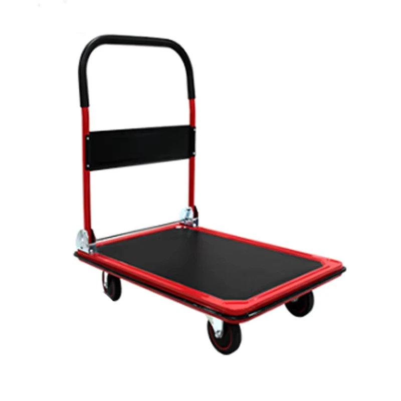 Foldable Warehouse Trolley Supermarket Platform Cart Hand Truck Plant Transport Hand Carts and Trolleys