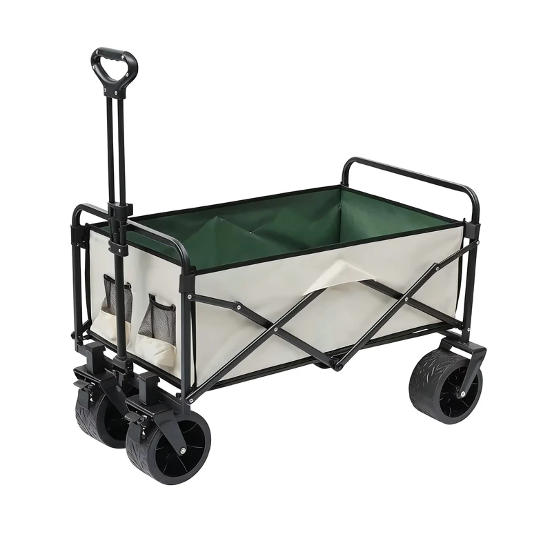 Foldable Waterproof Camping Trolley Ultra Steady Shopping Outdoor Wagon High Capacity Off Road Utility Cart Tools