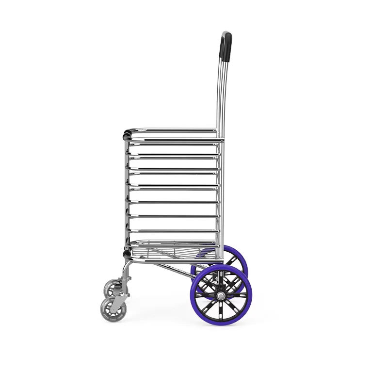 Folding Aluminum PVC Shopping Cart Portable Four Wheel Grocery Cart Capacity 88 Pounds Lightweight OEM Utility Cart Tools