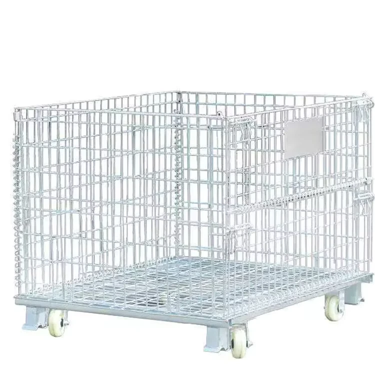 Folding Butterfly Cage Storage Cage Logistics Trolley Turnover Box Stacking Rack Iron Mesh Frame Cage