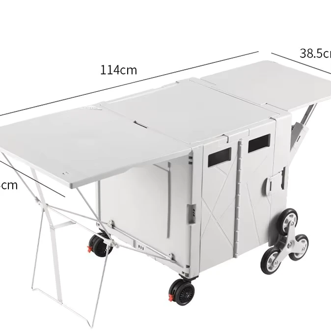 Folding Camping Trolley Outdoor Portable Table Small Cart
