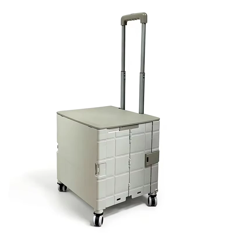 Folding Cart with Table Heavy Duty Utility Trolley with Universal Wheels for Camping Garden Sports