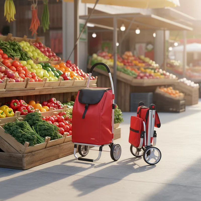 Folding Carts Fabric Shopping Trolleys for Supermarket Grocery Shopping Cart with Large Size and Strong Stability