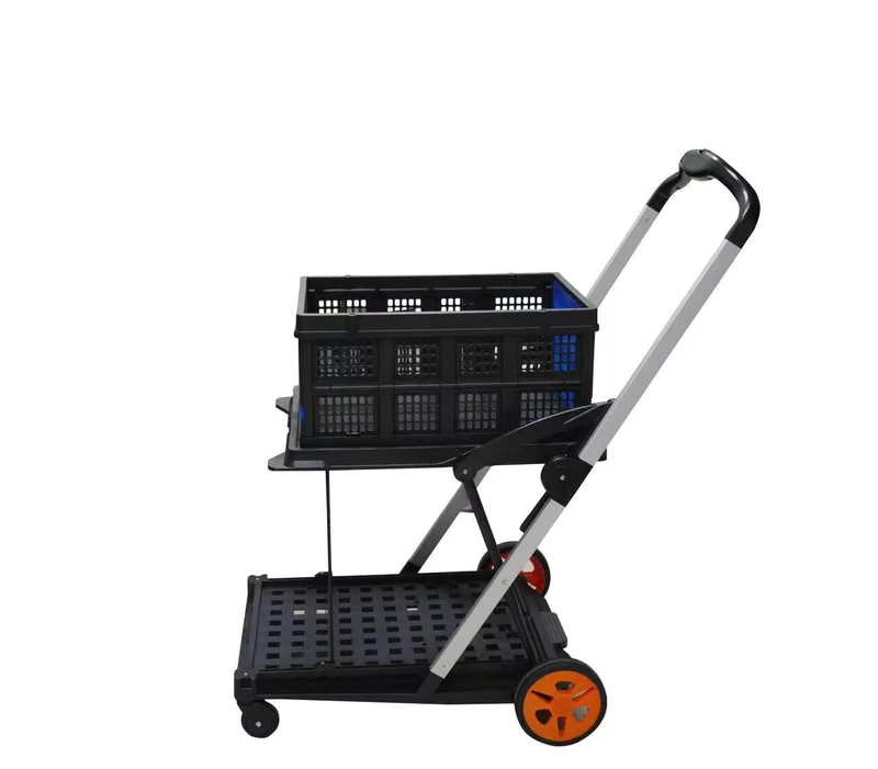 Folding Four Wheel Platform Luggage Utility Heavy Duty Service Cart Hand Utility Garden Cart Plastic Construction OEM