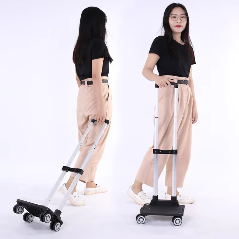 Folding Hand Push Shopping Trolley Cart with Wheels for Elderly Supermarkets Vegetable Moving Aluminum Grocery Cart