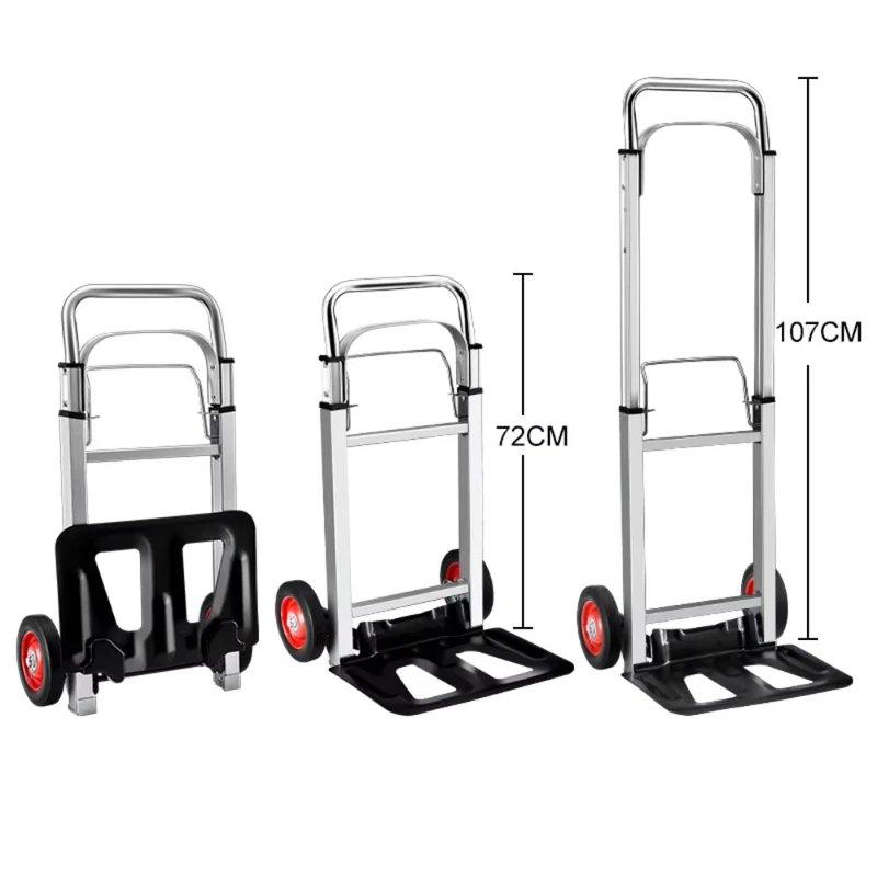 Folding Hand Truck 176lbs Capacity Lightweight Portable Folding Dolly Multi functional Foldable Hand Cart Heavy Duty Utility Cart
