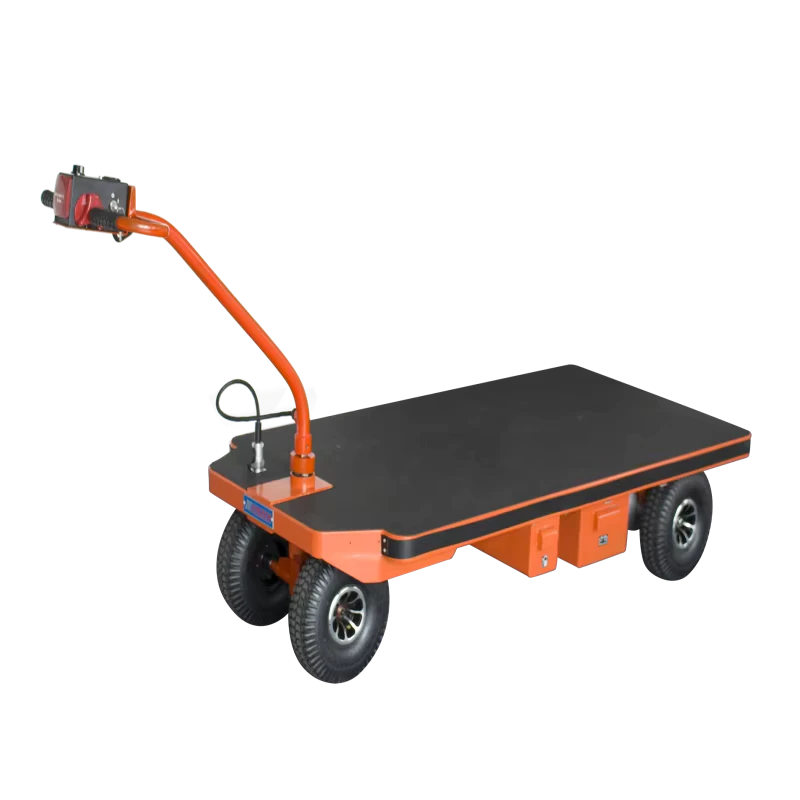 Folding Industrial Electric Hand Pull Cart with Pull Truck Flatbed Design Heavy Duty Flatbed Trolley