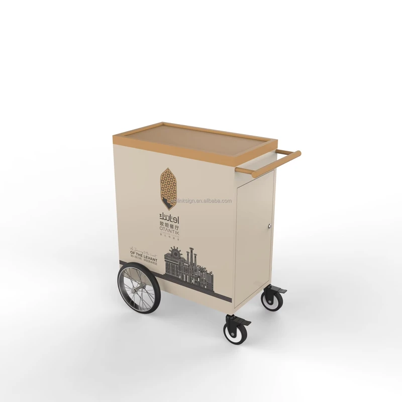 Folding Metal Beverage Service Cart with Wheels for Restaurant or Event Use Hotel Restaurant Supplies