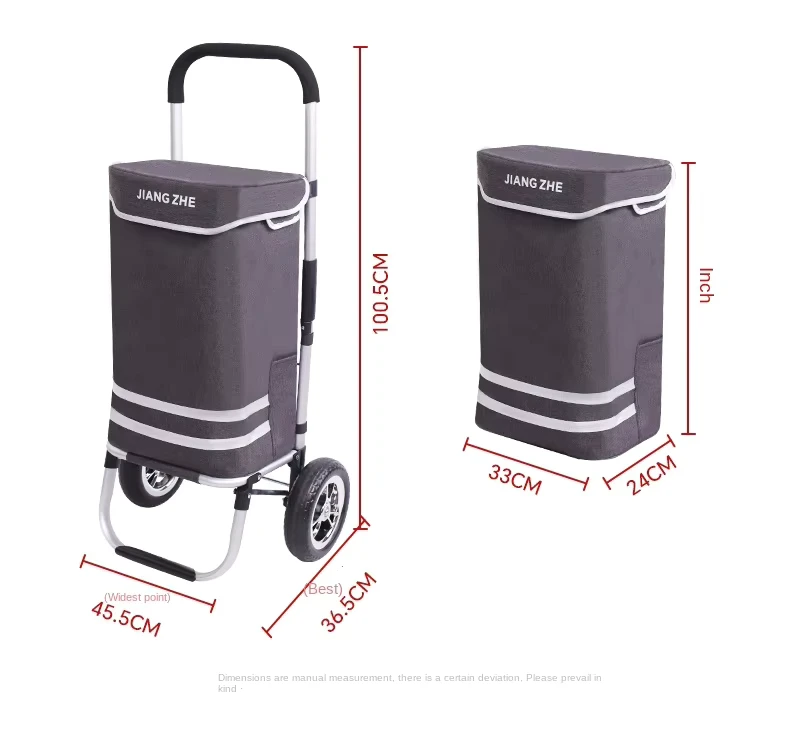 Folding Portable Hand Trolley Plastic Wheel Small Trailer Elderly Constant Temperature Fresh keeping Shopping Trolley