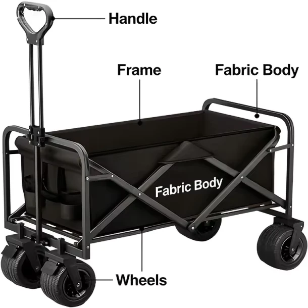 Folding Portable Outdoor Camping Trailer Multifunctional Utility Cart for Shopping Stall & Outdoor Activities