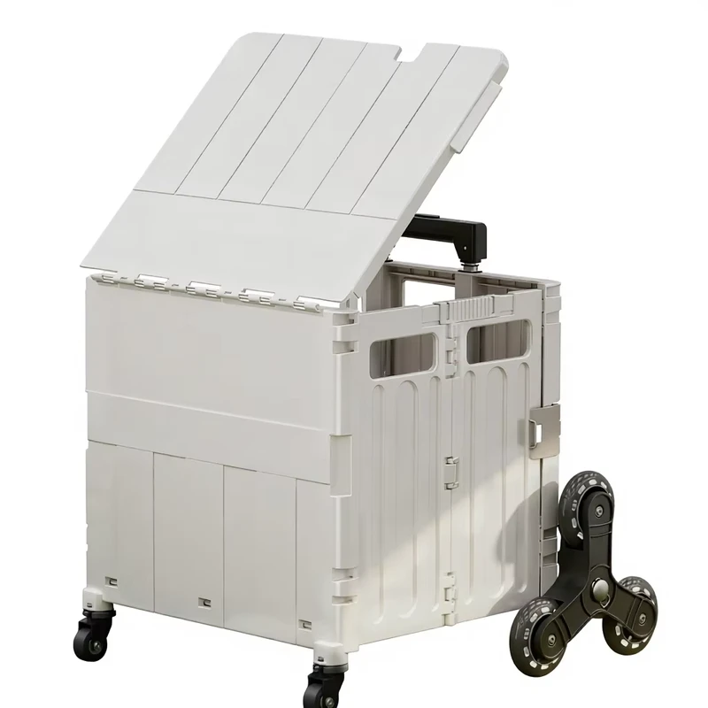 Folding Shopping Cart Kitchen Storage Organizers PP Material Eco Friendly Easy Cleaning Food Storage Container