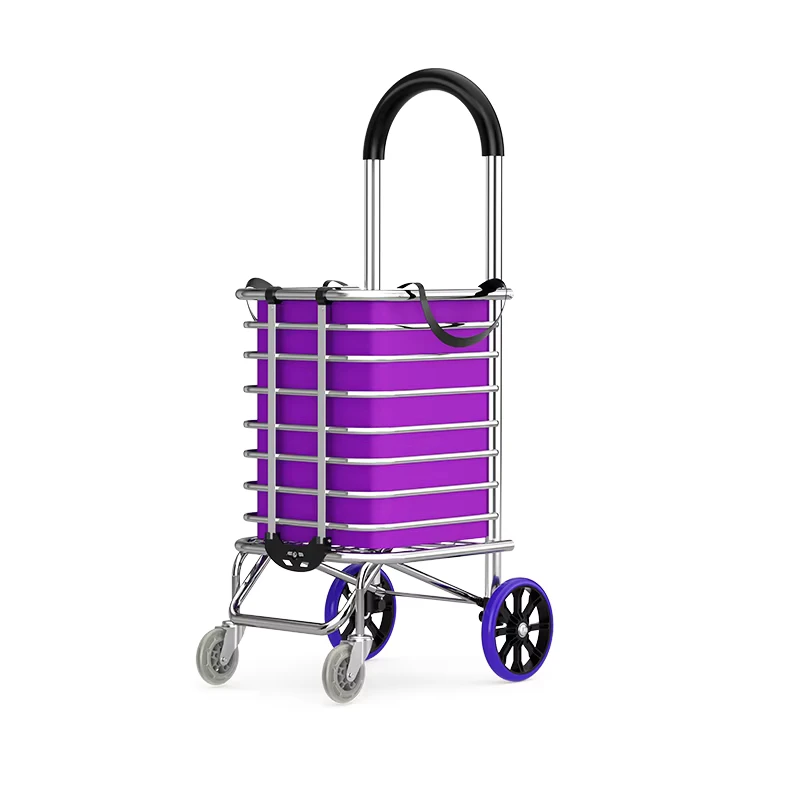 Folding Shopping Cart Rolling Swivel Wheels Foldable Grocery Cart Heavy Duty Utility Cart OEM Customizable Storage Use