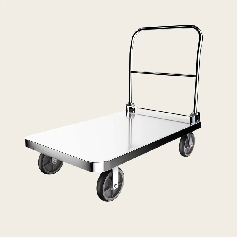 Folding Stainless Steel 304 Commercial Trolley Load Capacity 200kg 400kg Heavy Duty Platform Foldable Cart with Wheels