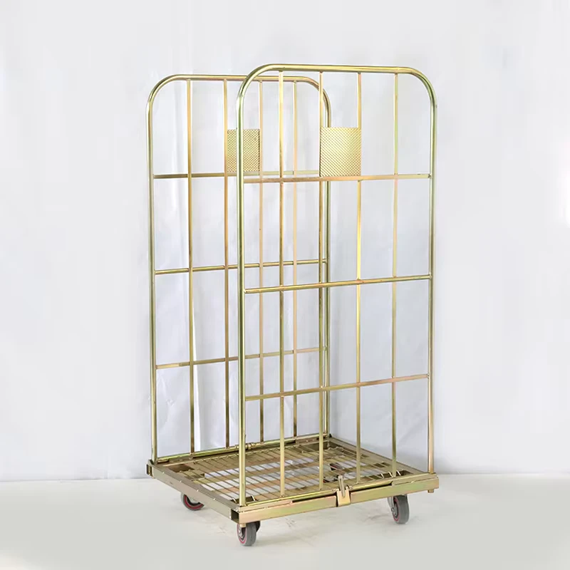 Folding Steel Cargo Storage Roller Cage Trolley with 500kg Capacity for Logistic Transport and Warehouse Stock Handling Management