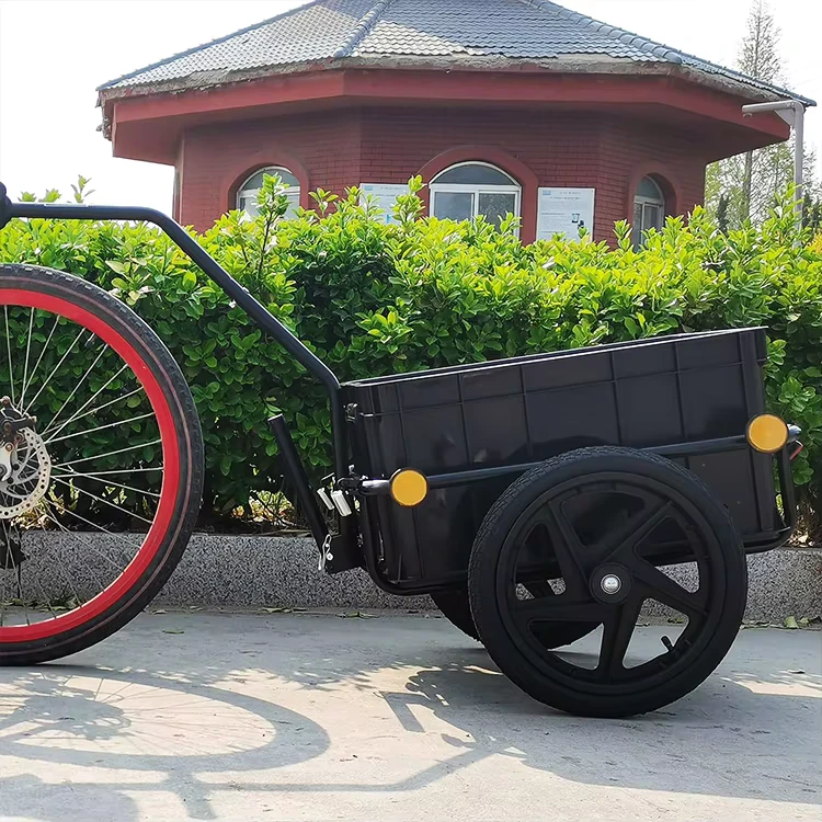 Folding Trolley Bicycle Trailer Cargo Four Wheel Platform Camping Wagon Cart with OEM Customization