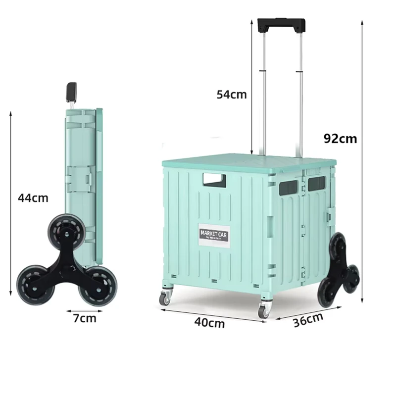 Folding Trolley Shopping Storage PP Material Large Capacity Folding Shopping Cart