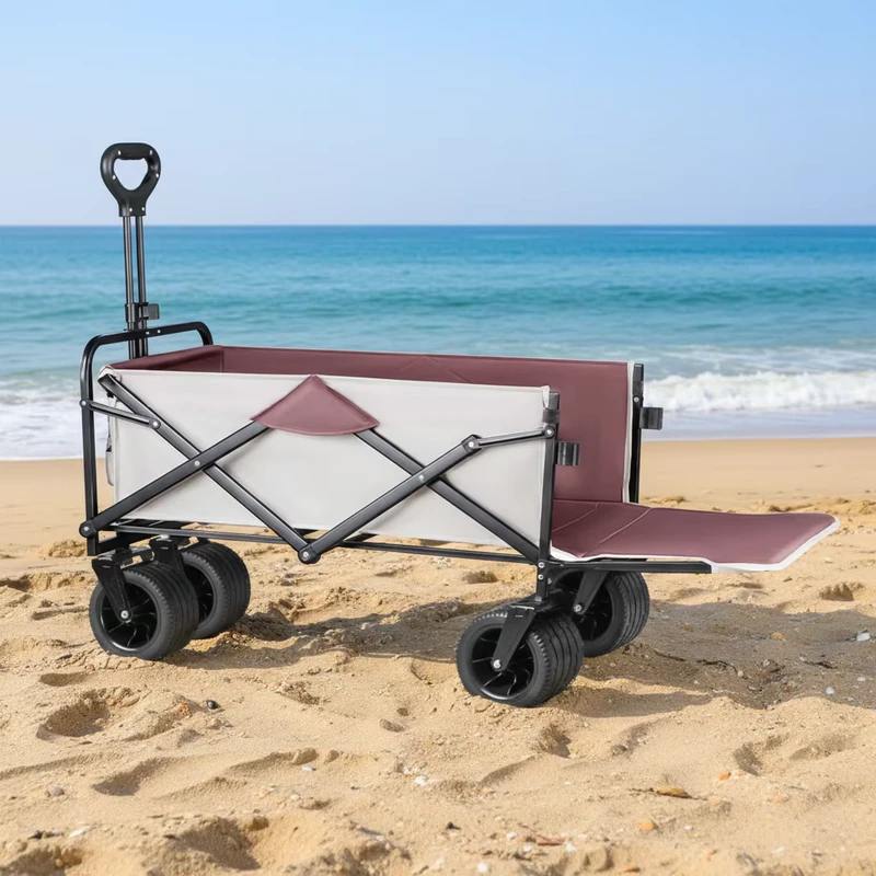 Folding Utility Cart OEM Folding Utility Cart Platform Structure Cart Stainless Steel Material Cart Outdoor Camping Trolley