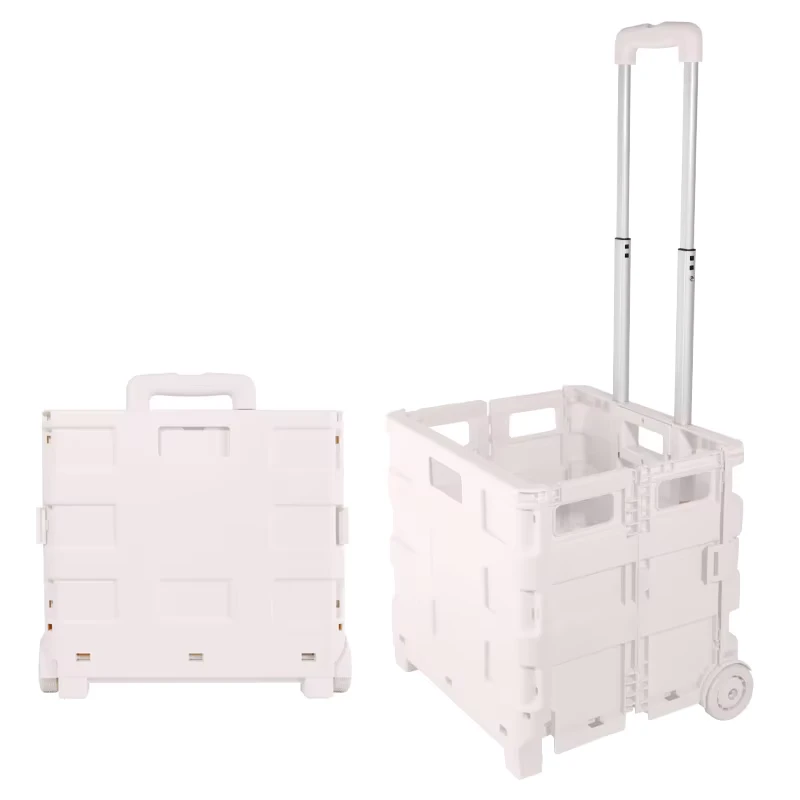 Folding Utility Cart Outdoor Heavy Duty Folding Portable Rolling Cart with 2 Rotate Wheels