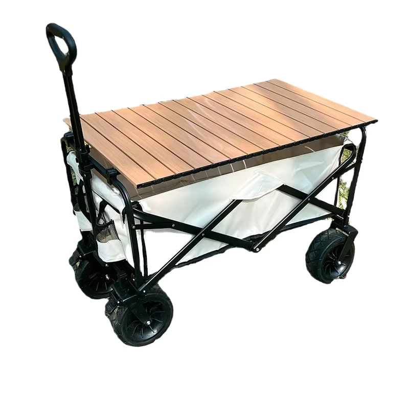 Folding Utility Stroller Wagon Cart Roll Container Collapsible Four Wheel Shopping Outdoor Picnic Camping