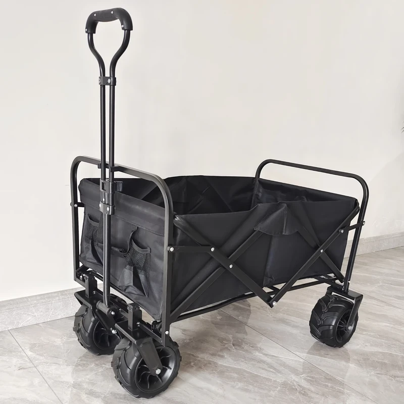 Folding Wagon All Terrain 4 Wide Wheels Outdoor Camping Cart Beach Trolley for Kids