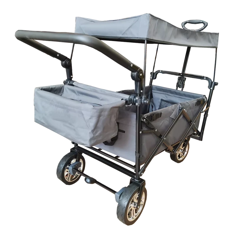 Folding Wagon Cart Heavy Duty Collapsible Utility Wagon All Terrain Outdoor Garden Beach Wagon Cart