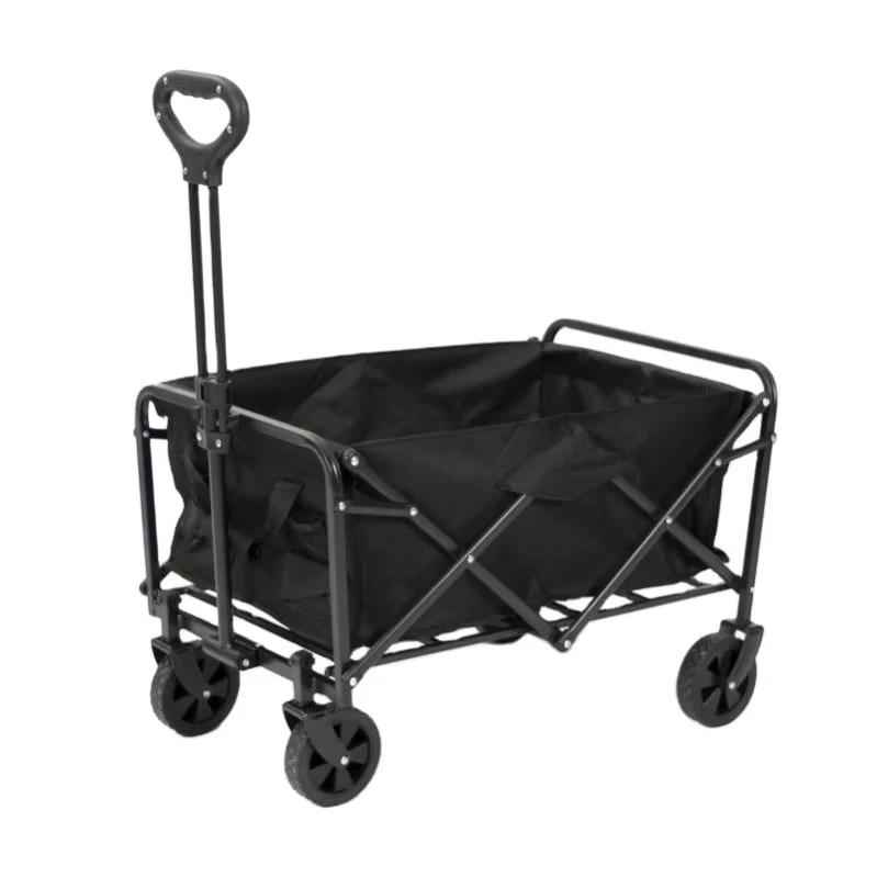 Folding Wagon Cart With Adjustable Handle Outdoor Camping Large Capacity Garden Beach Wagon