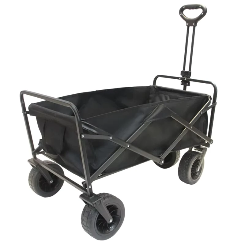 Folding Wagon Cart with Adjustable Handle Outdoor Camping Large Capacity Garden Beach Wagon