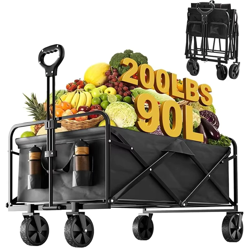 Folding Wagon Folding Camping Trolley Wagon Folding Shopping Trolley Wagon