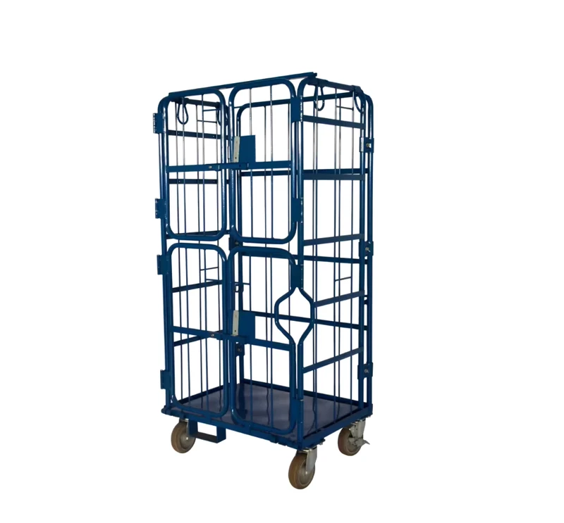 Folding Wire Metal Rolling Pallet Cage Cart Hand Push Roll Container Trolley Wheels 500kg Capacity Corrosion Resistant Lockable