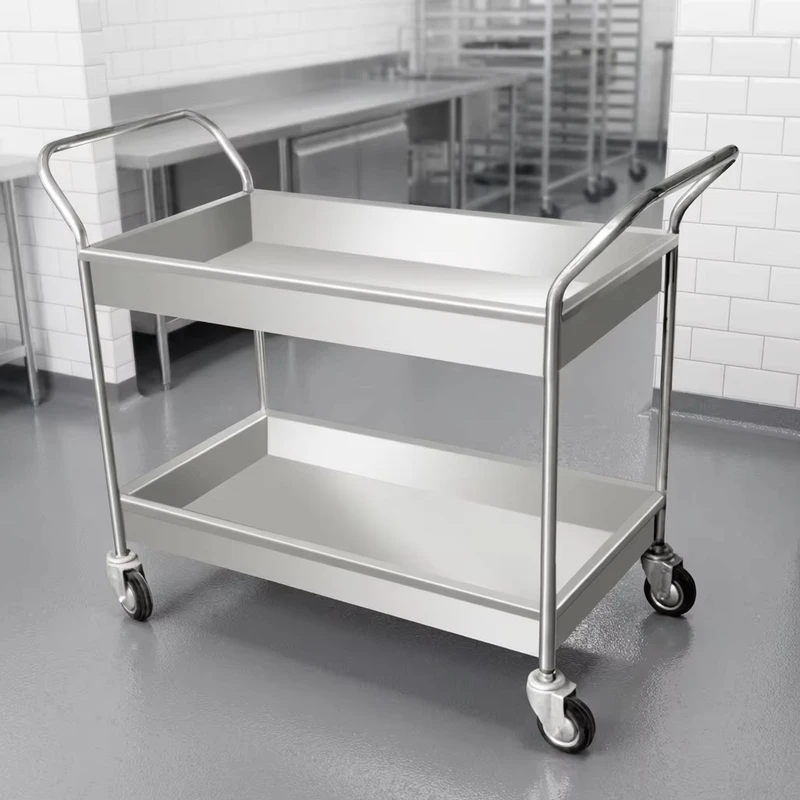 Food Grade 201 304 Stainless Steel Baking Trolley 4 Wheel Easy Mobility Customized Loading Storage 300kg/m Kitchen Cart