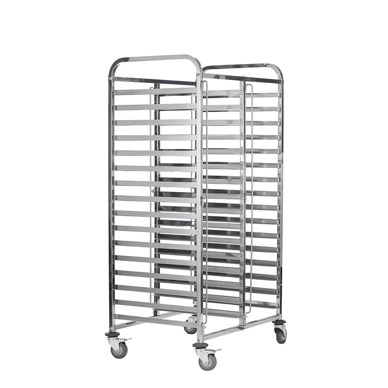 Food Grade 201 Stainless Steel Baking Tray Rack Commercial Bakery Hand Carts Trolleys Bakery Cooling Trolley