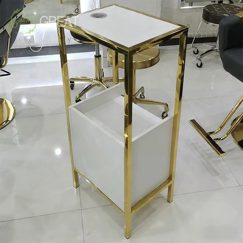 Foshan Great Furniture Factory Modern Beauty Salon Tool Rolling Salon Cart Trolley for Nail Spa Shop