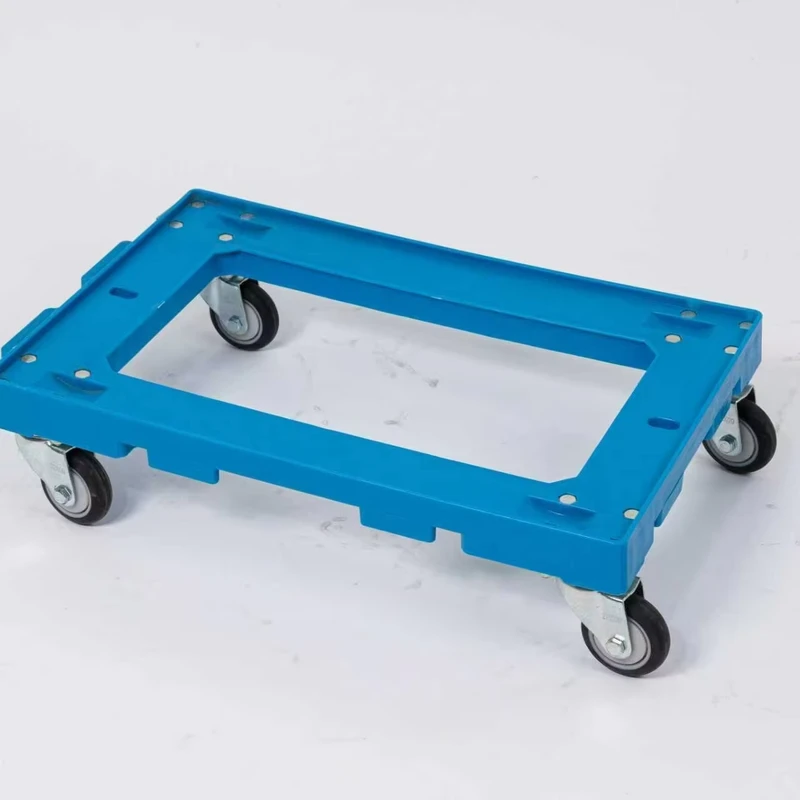 Four-Wheel Capacity Plastic Tools Platform Trolley with Trolley Handle for Hand Carts & Trolleys