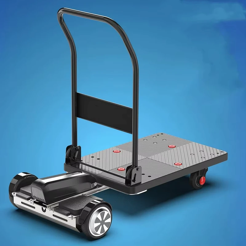 Four Wheel Flatbed Electric Trolley Outdoor Industrial Logistics Handcart Storage Customizable Movable Tools