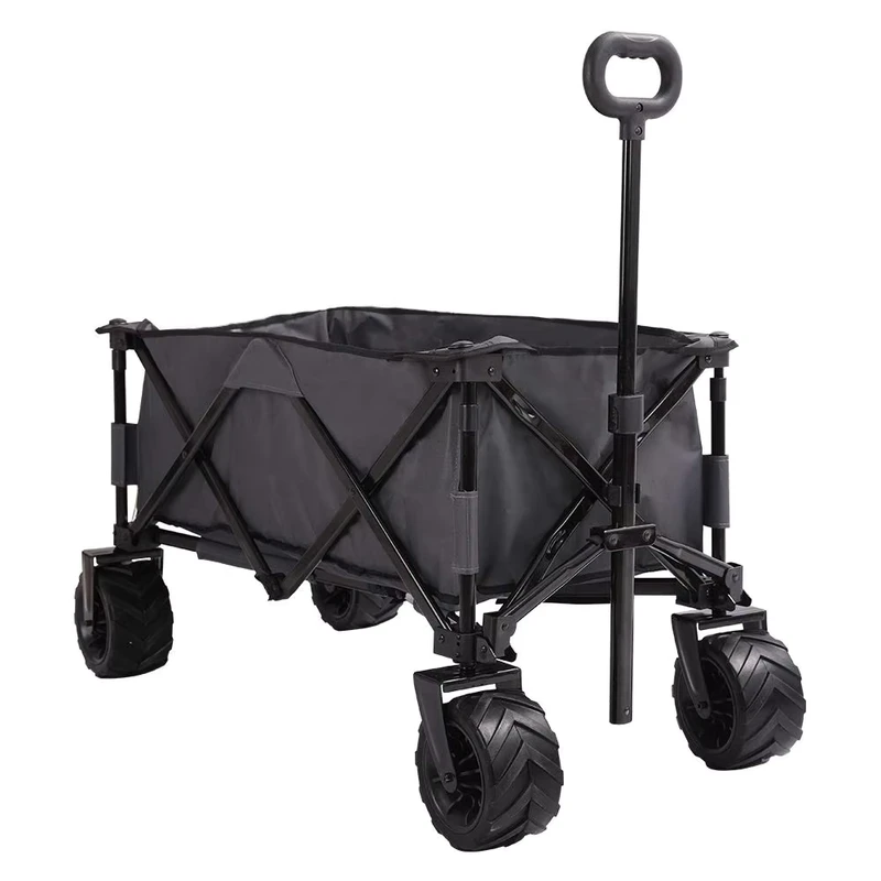 Four Wheel Folding Heavy Duty Utility Wagon for Children Camping Cart Garden Tool Shopping Cart Beach Trolley