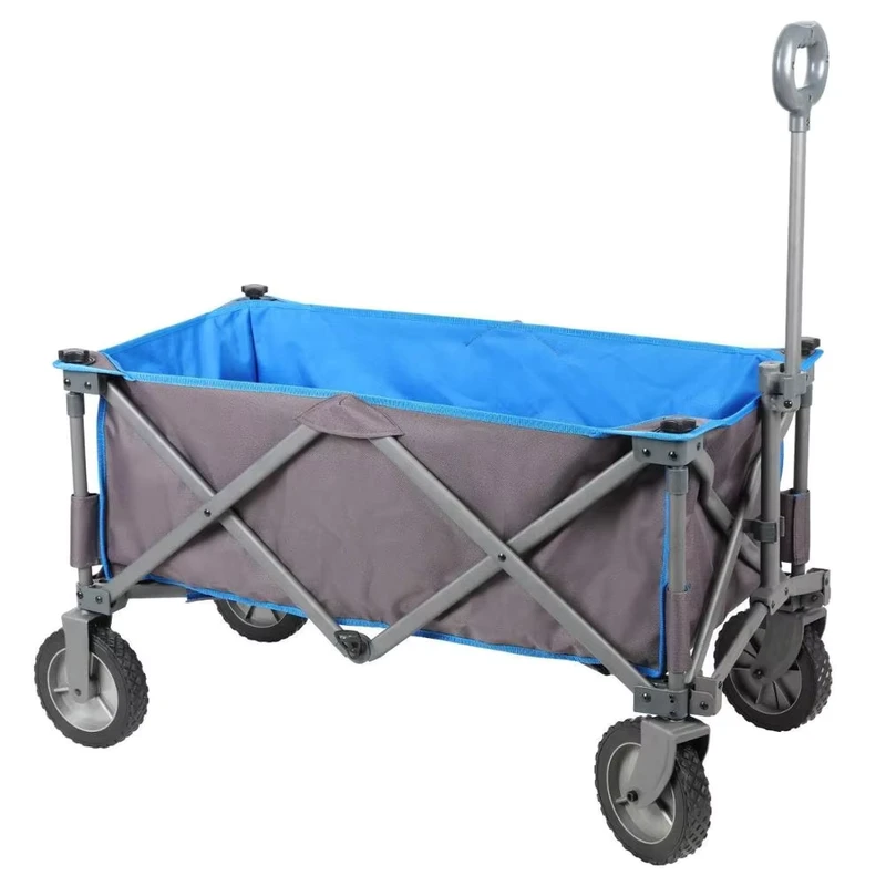 Four Wheel Folding Heavy Duty Utility Wagon for Children Camping Cart Garden Tool Shopping Cart Beach Trolley