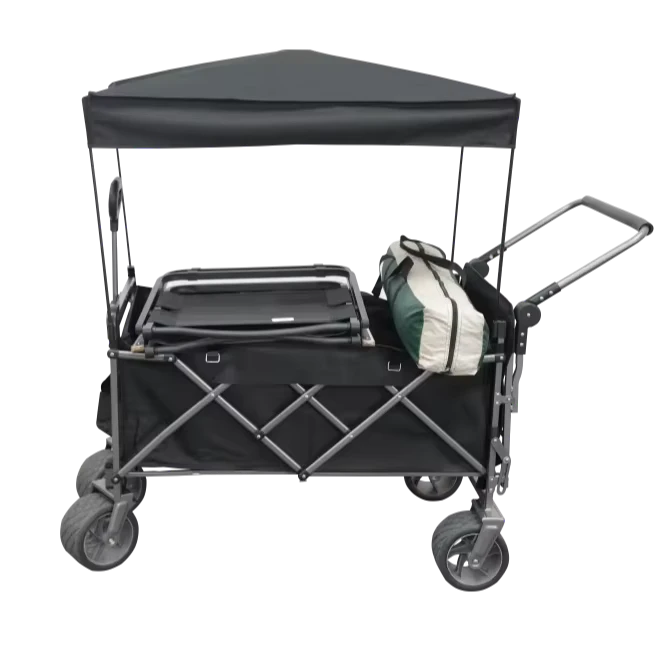 Four Wheel Tank Camping Carts Trolley Utility Park Picnic Folding Beach Garden Collapsible Outdoor Handcart for Kids