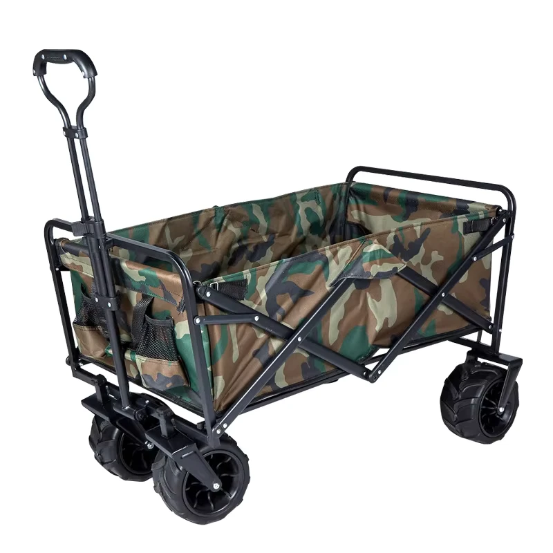 Four Wheeled Camp Trolley Camping Foldable Equipment Portable Camping Picnic Cart