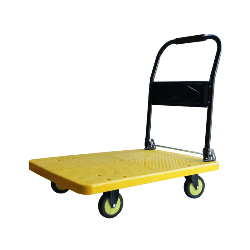Four Wheels Heavy Duty Foldable Plastic Hand Truck Cart Platform Trolley Tools OEM Customizable Storage Trolley