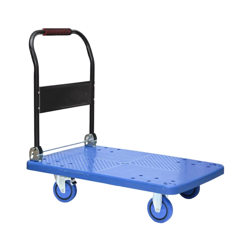 Four Wheels Plastic Shopping Foldable Hand Truck Cart Platform Trolley