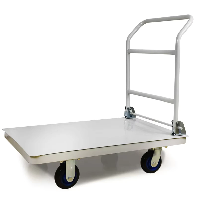 Four Wheels Steel Folding Moving Warehouse Push Platform Hand Truck Trolley