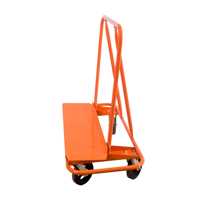 Four Wheels Steel Hand Cart Platform Trolley for Warehouse Green Stainless Industrial Color
