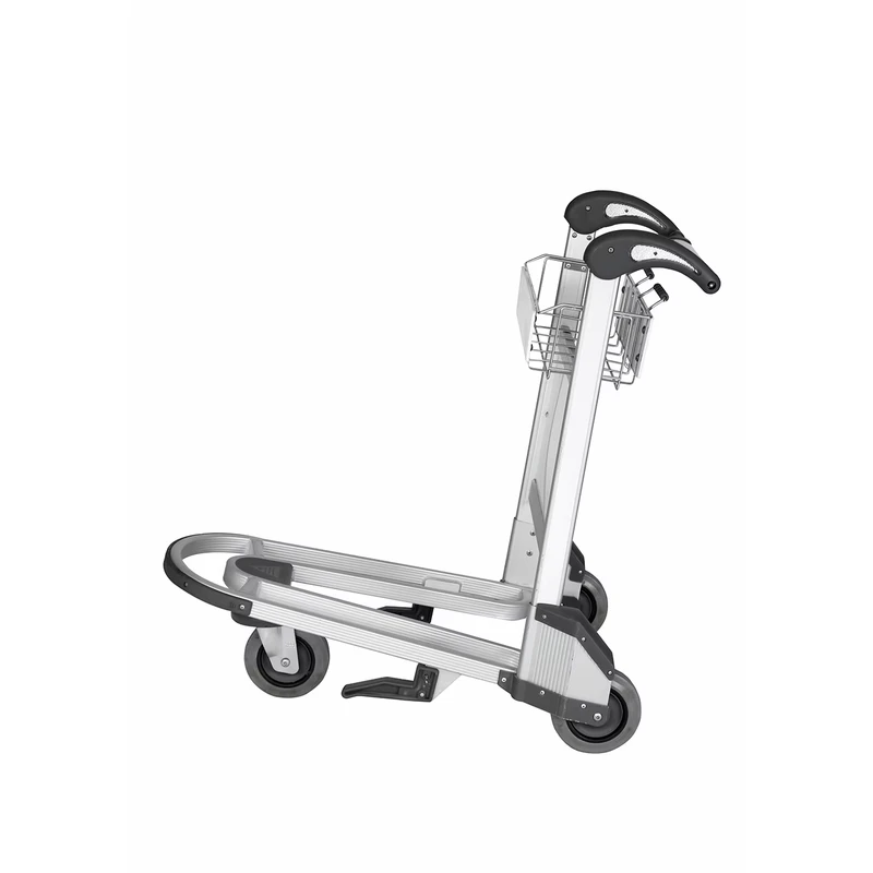 Four wheel Aluminum Alloy Airport Luggage Trolley with Handbrake Durable Trolley and Handcart