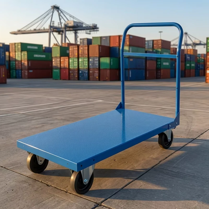 Four-wheel Heavy-duty Hand Trolley for Warehouse Use