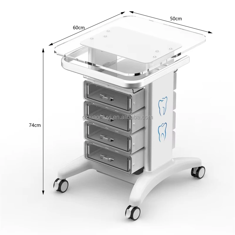 Free Add Logo Beauty Facial Instrument Acrylic Trolley Laser Beauty Equipment Trolley Dental Machine Esthetics Stand Hand Cart