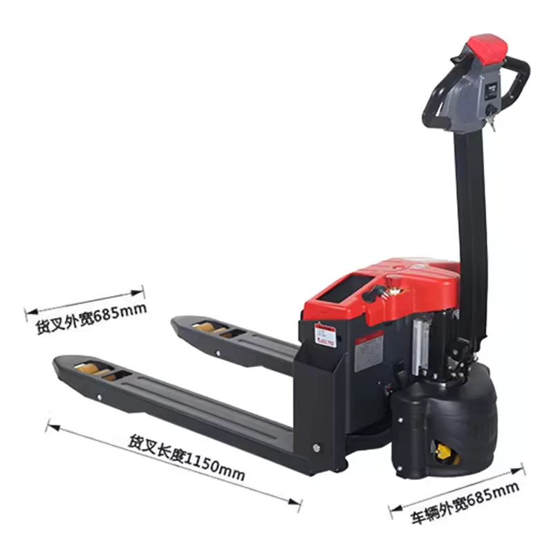 Full Electric Pallet Truck Cargo Lithium Power Pallet Jack 1500kgs 3300lb Hydraulic Pallet Truck