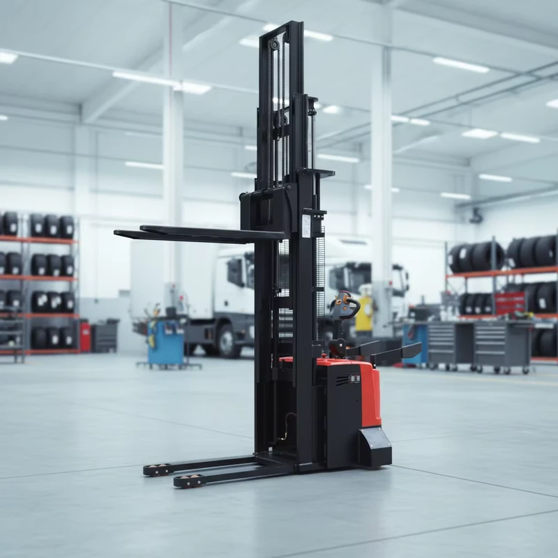 Full Electric Powered Pallet Truck Stacker 2ton Standing Type Electric Stacking Truck Forklift Portable Stacker Forklift