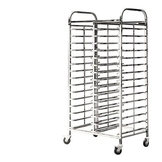 Full Size Stainless Steel Trolley Carts Easy Mobility Food Cart Bakery Rack With Wheels Multiple Layers Stainless Steel Rack
