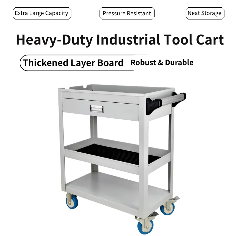 G-105H Heavy Duty 3 Tier Service Cart Drawer 160kg Load Capacity 12 Month Warranty for Auto Repair Vehicle Equipment